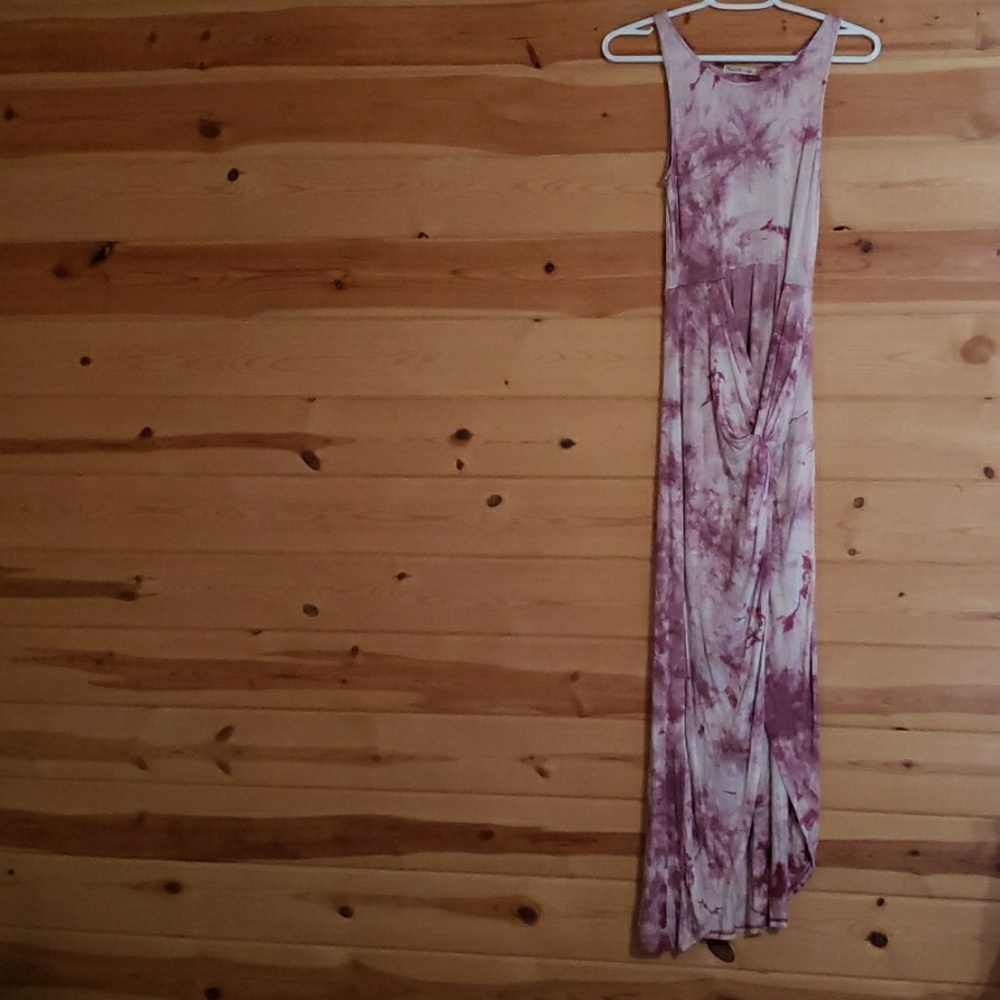Pink and white tye dress